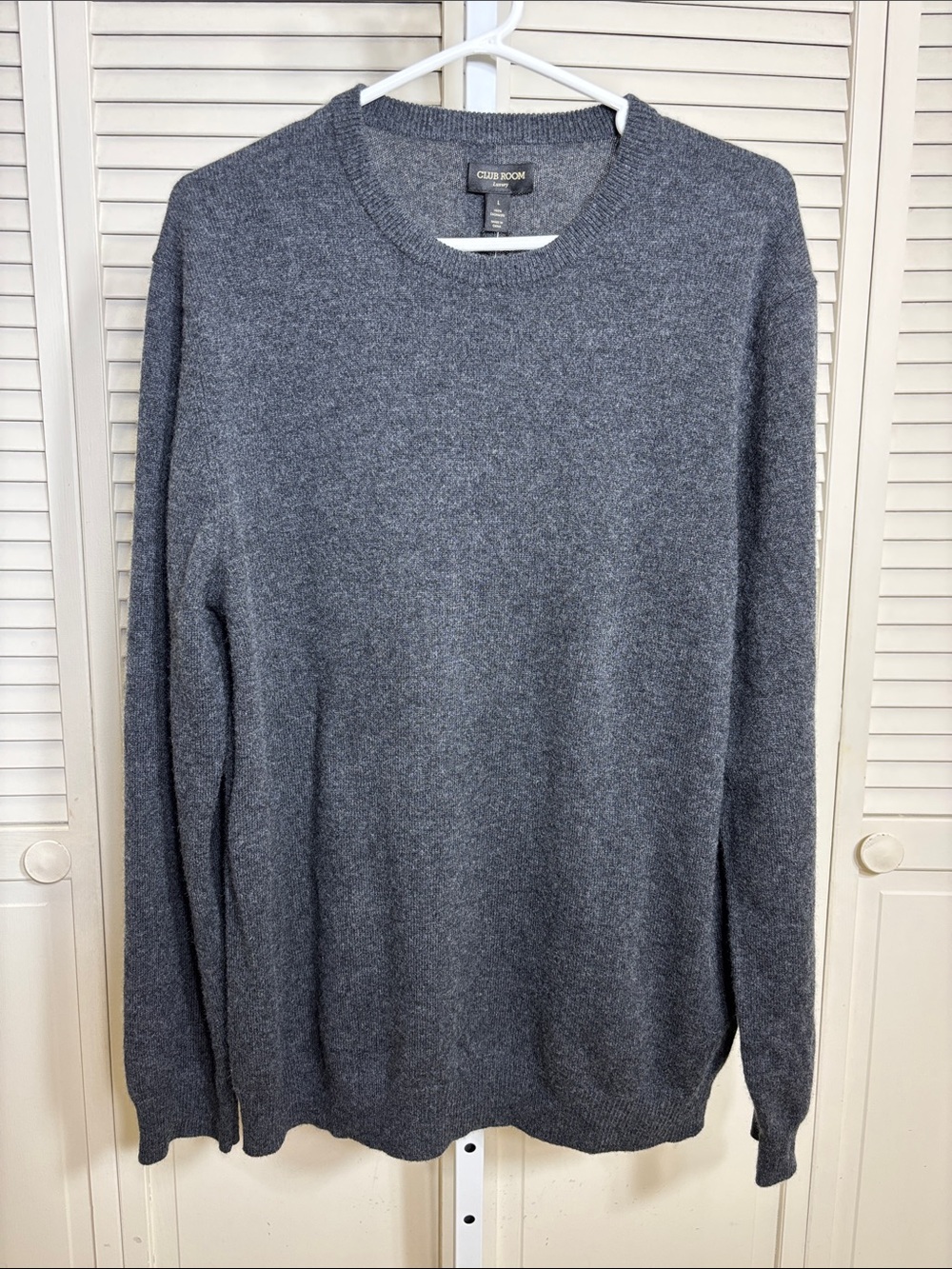 NWT Club Room Men's Charcoal Gray Cashmere Crewneck Sweater Large
